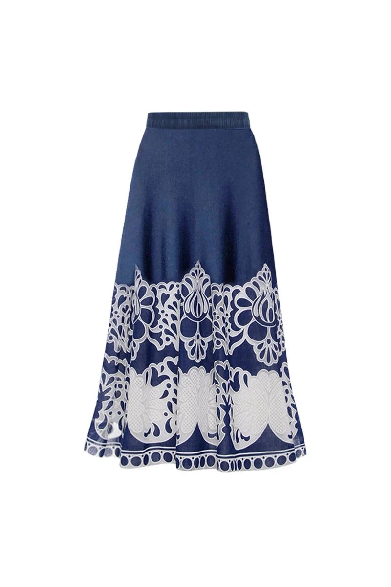 Ethnic Print Swimsuit Set