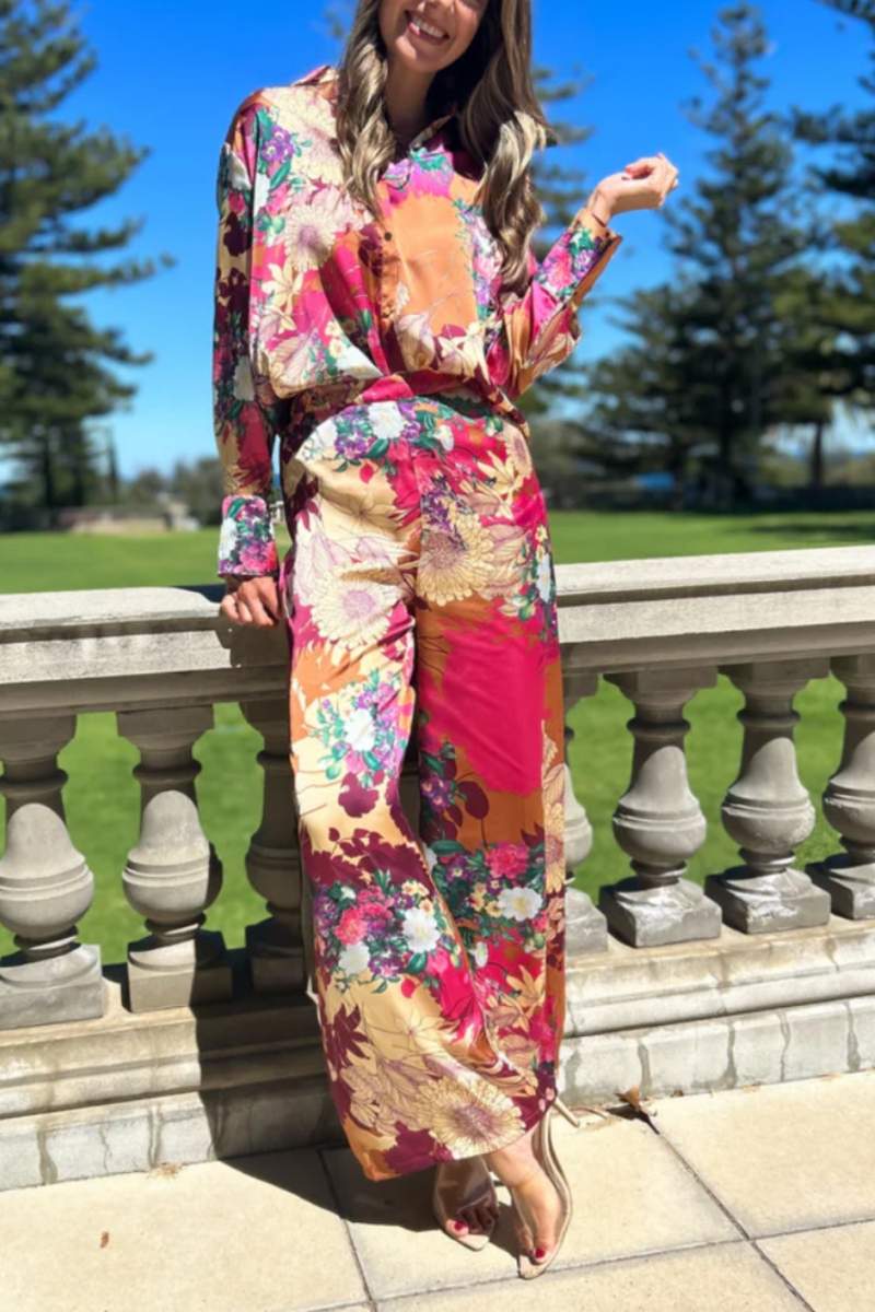 花柄ソフトサテンボタンセット