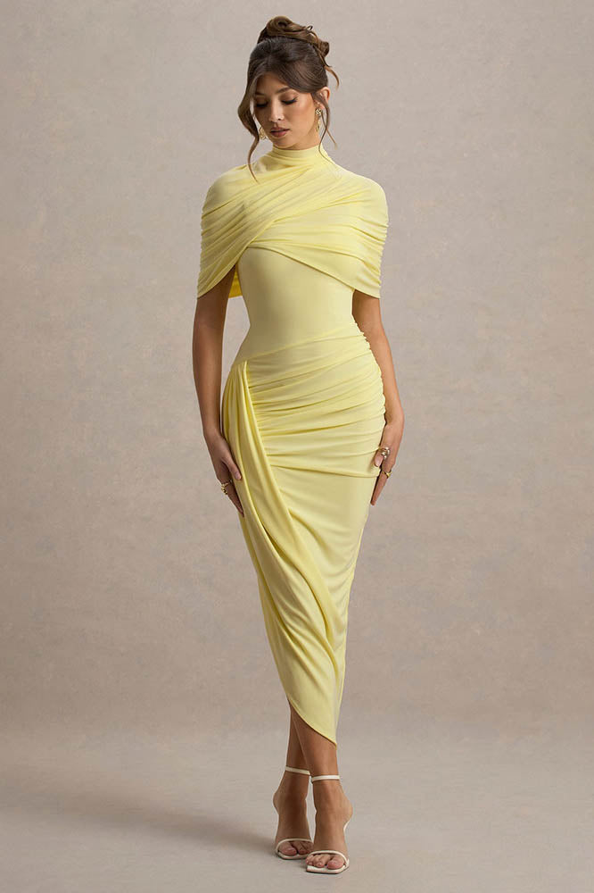 Joa Broderet Blonde Trimmet Flare Maxi Kjole