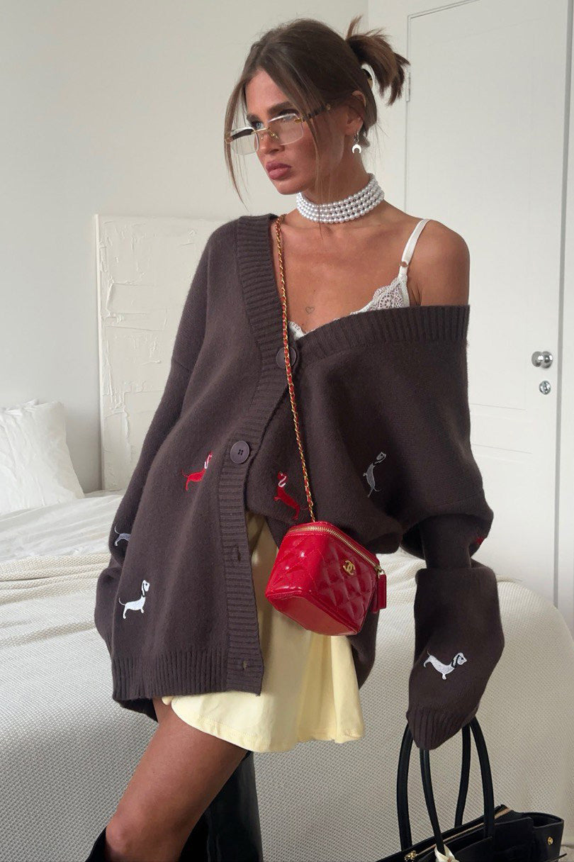 Robe longue évasée à bordures en dentelle brodée Joa