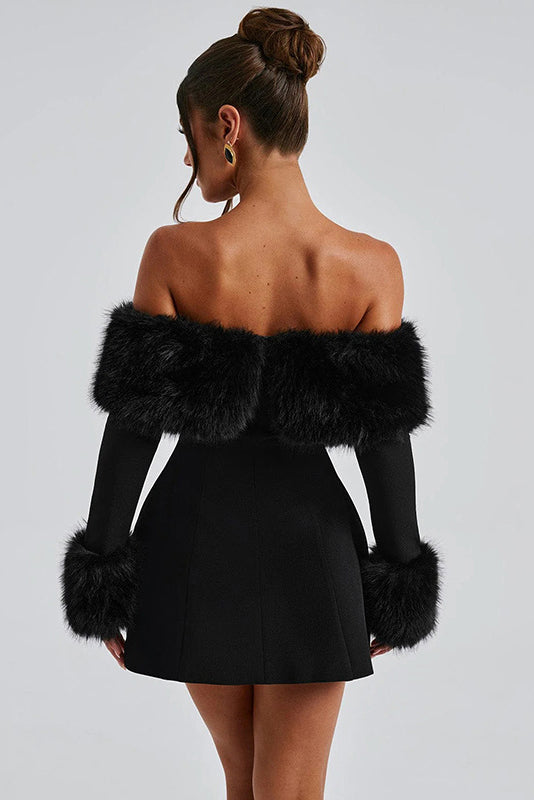 Ein-Schulter Slim Sexy Mini Kleid
