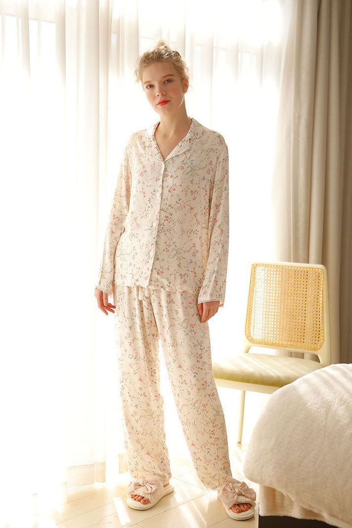 Ensemble de pyjama à imprimé floral en satin