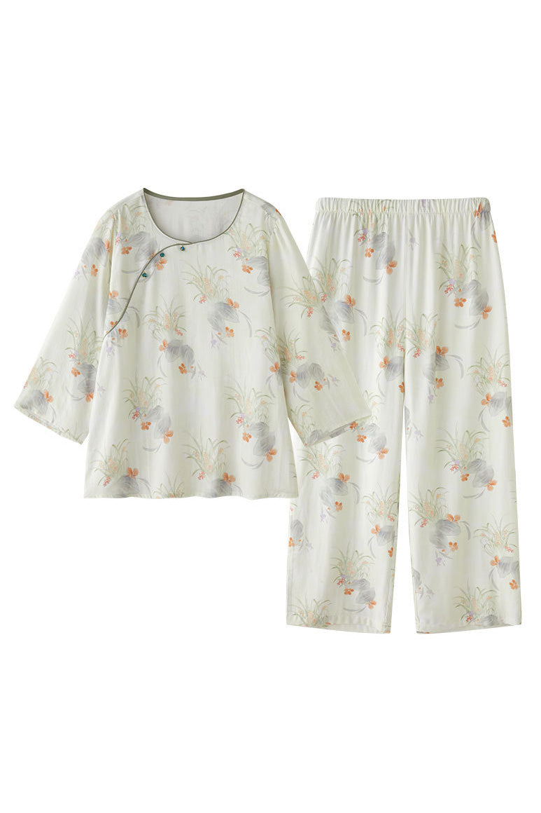 Set pigiama stampato in fibra ecologica