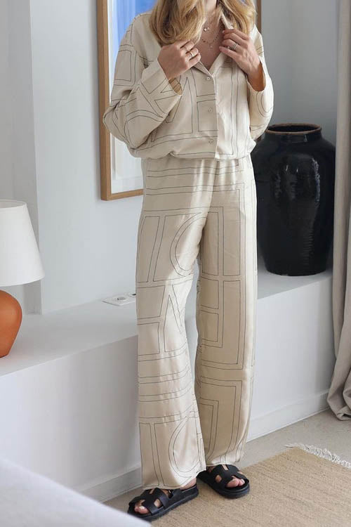 Lettered Satin Lounge Set
