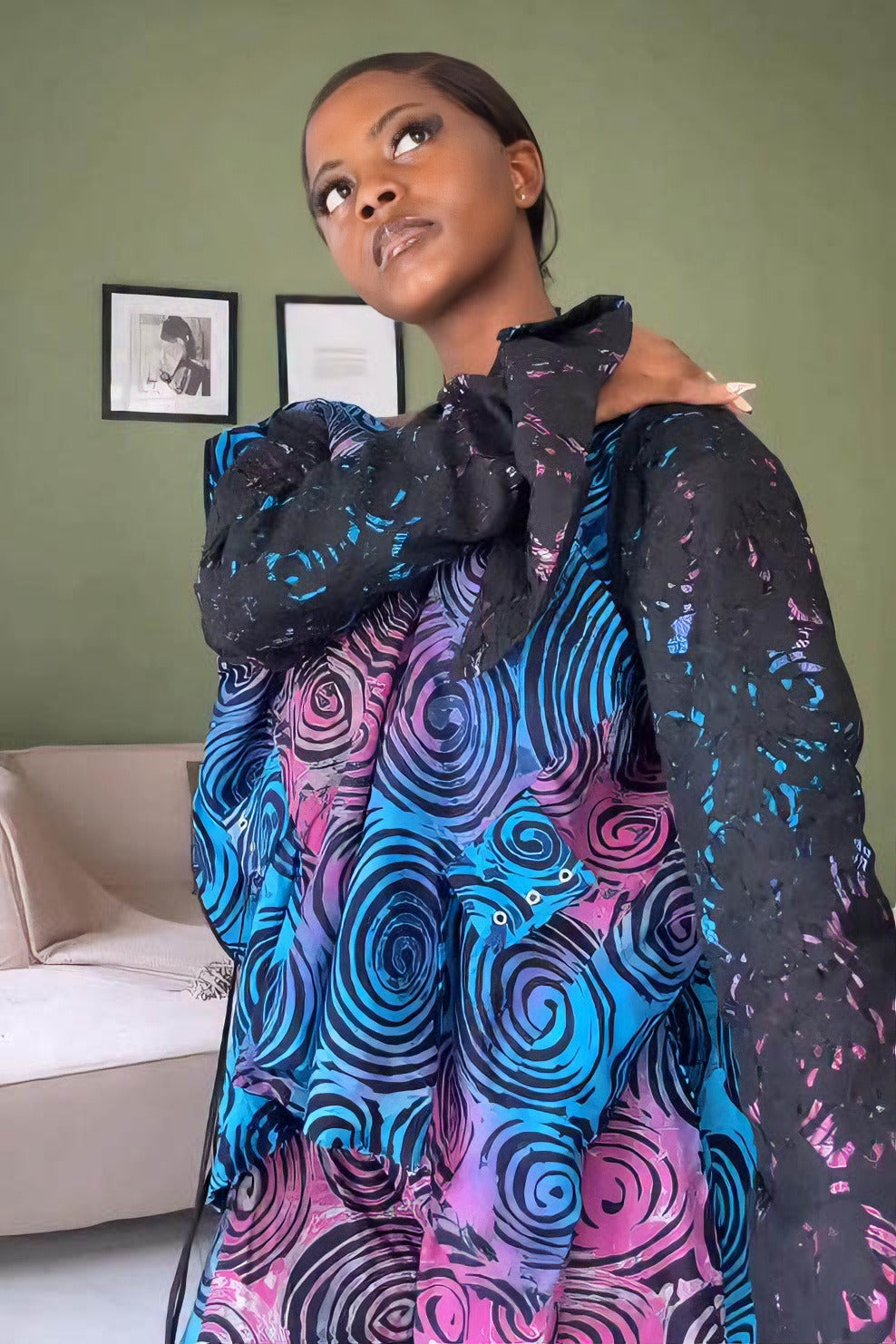 70s Vortex Print Pant Set