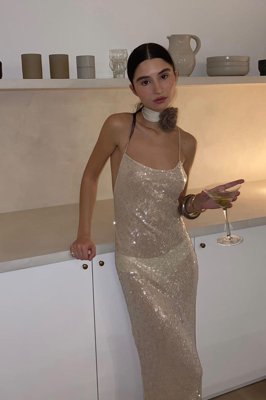“Gilded Mermaid” Halter Dress