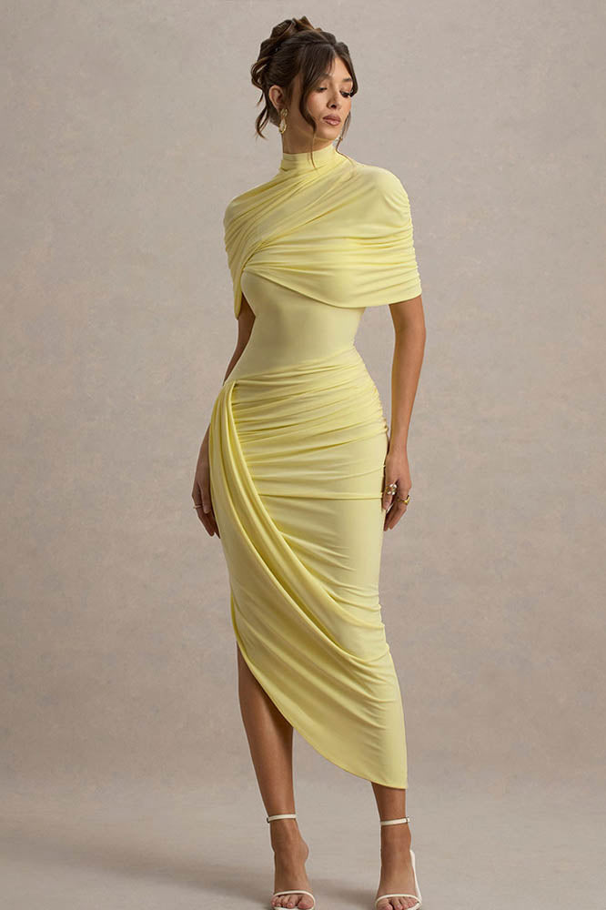 Joa Broderet Blonde Trimmet Flare Maxi Kjole