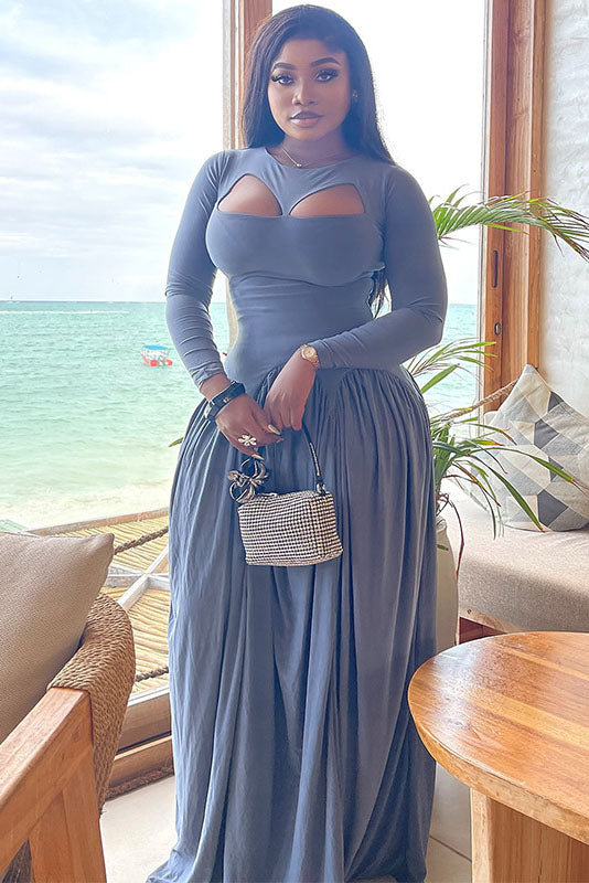 Sjov hummerprint flydende maxikjole