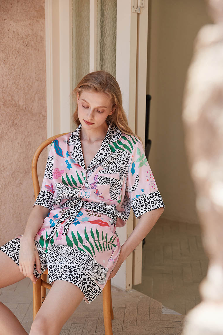 Snow Leopard kort pyjamassett