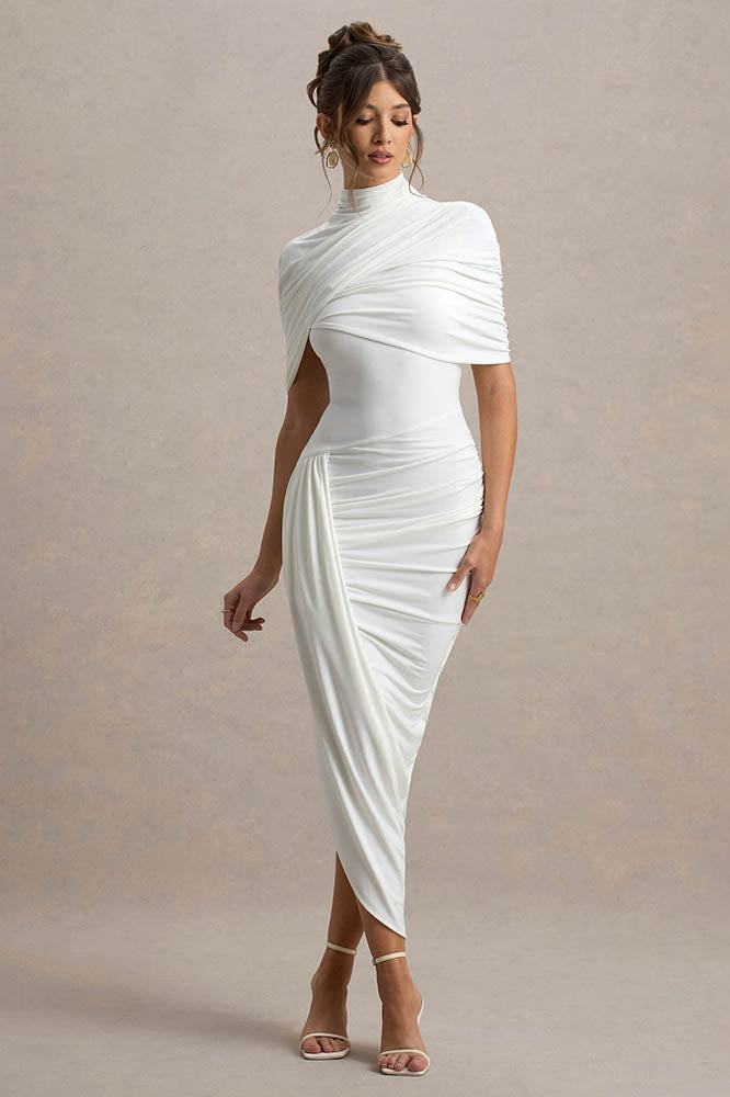 Joa Broderet Blonde Trimmet Flare Maxi Kjole