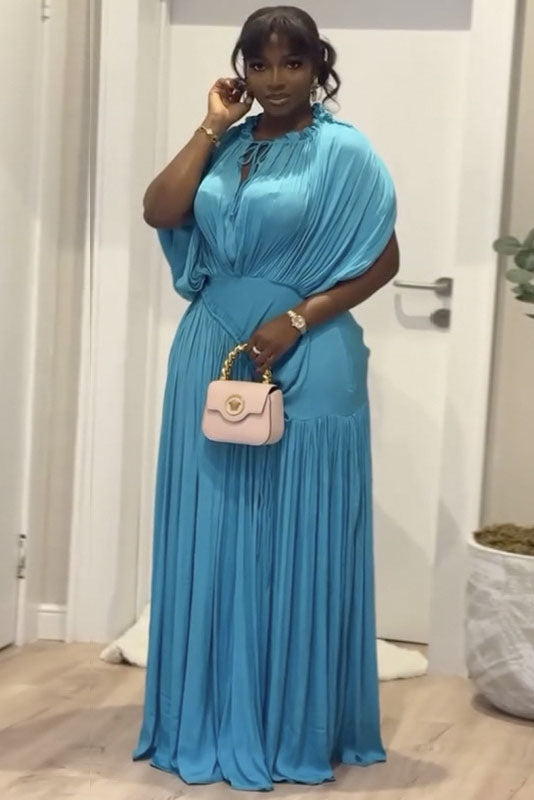 Vestito lungo fluente con stampa divertente di aragosta