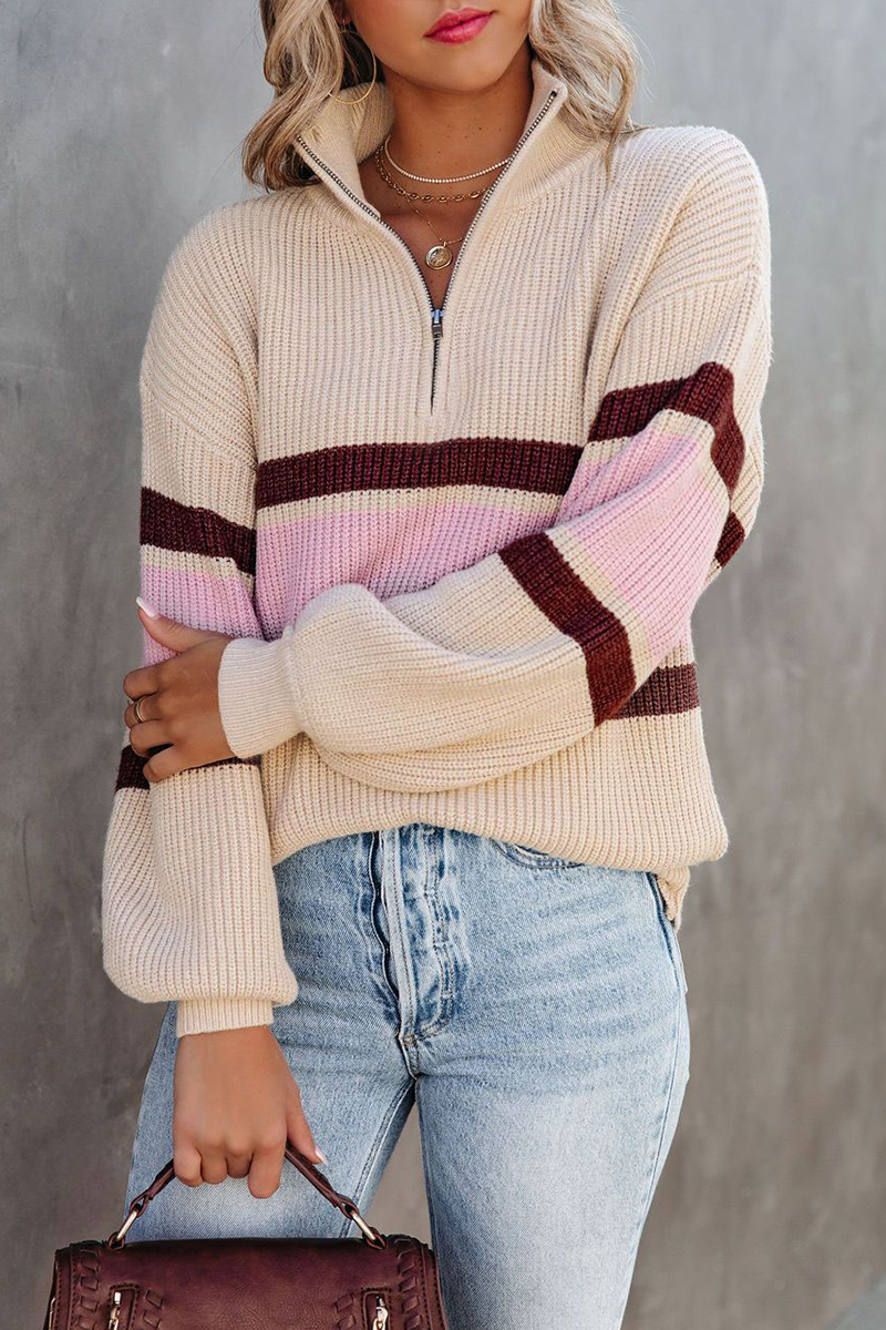 Casual Solid Patchwork Hooded Collar Sweaters(5 colors)