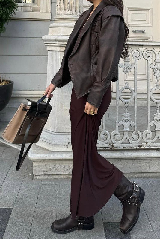 فستان جوا طويل مطرز بالدانتيل