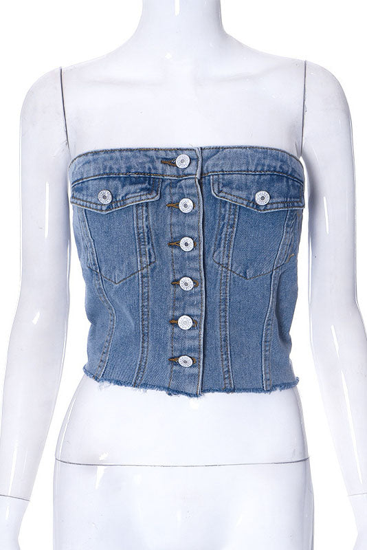 Persoonlijke Trendy Korte Denim Pak