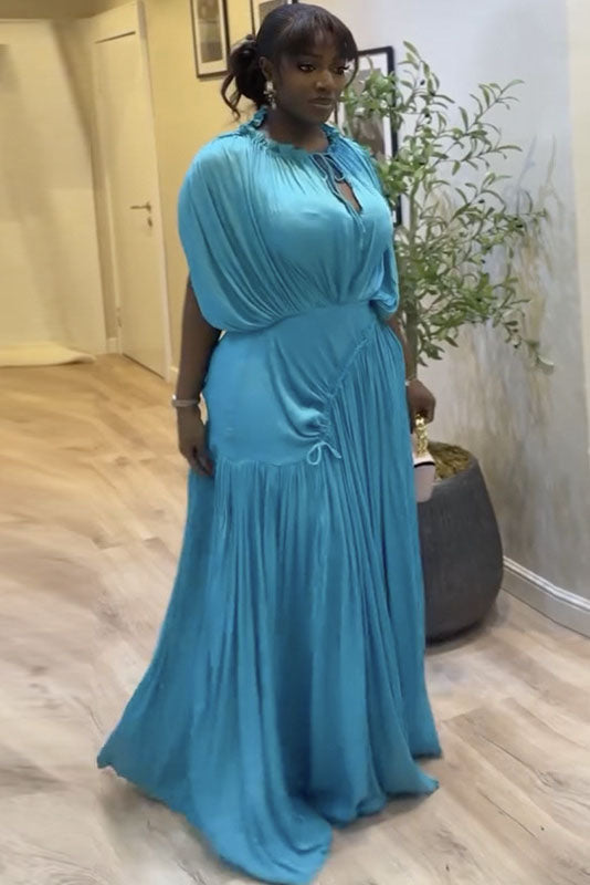 Vestito lungo fluente con stampa divertente di aragosta