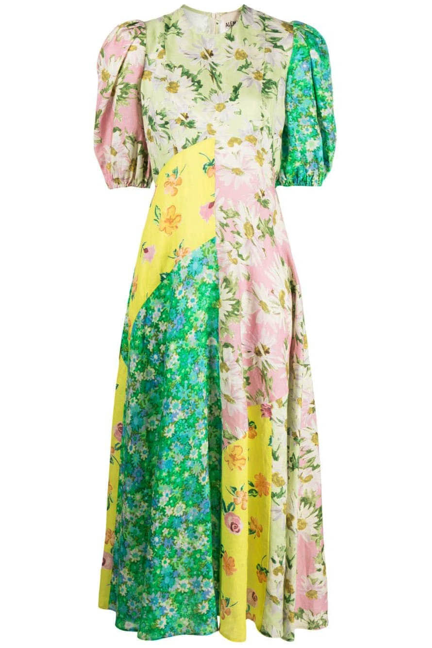 Fine Satin Blummendrock Batwing Sleeve Hosen Set - Orange