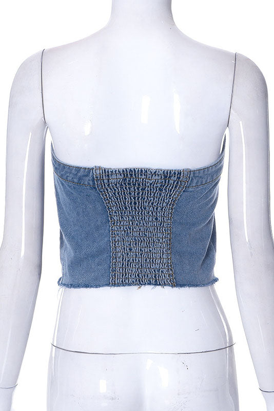 Persoonlijke Trendy Korte Denim Pak