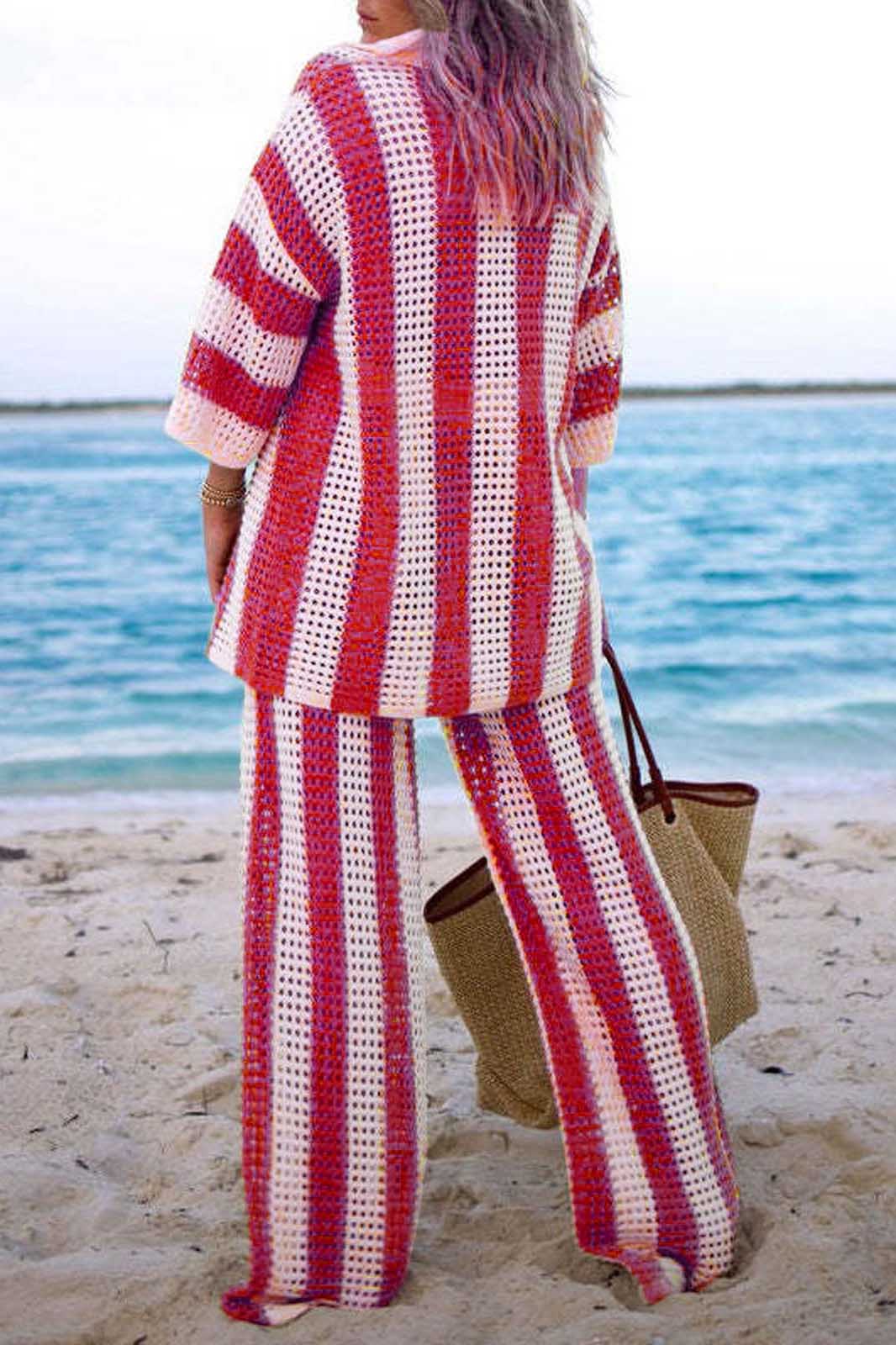 Hålrandig skjortastickad set