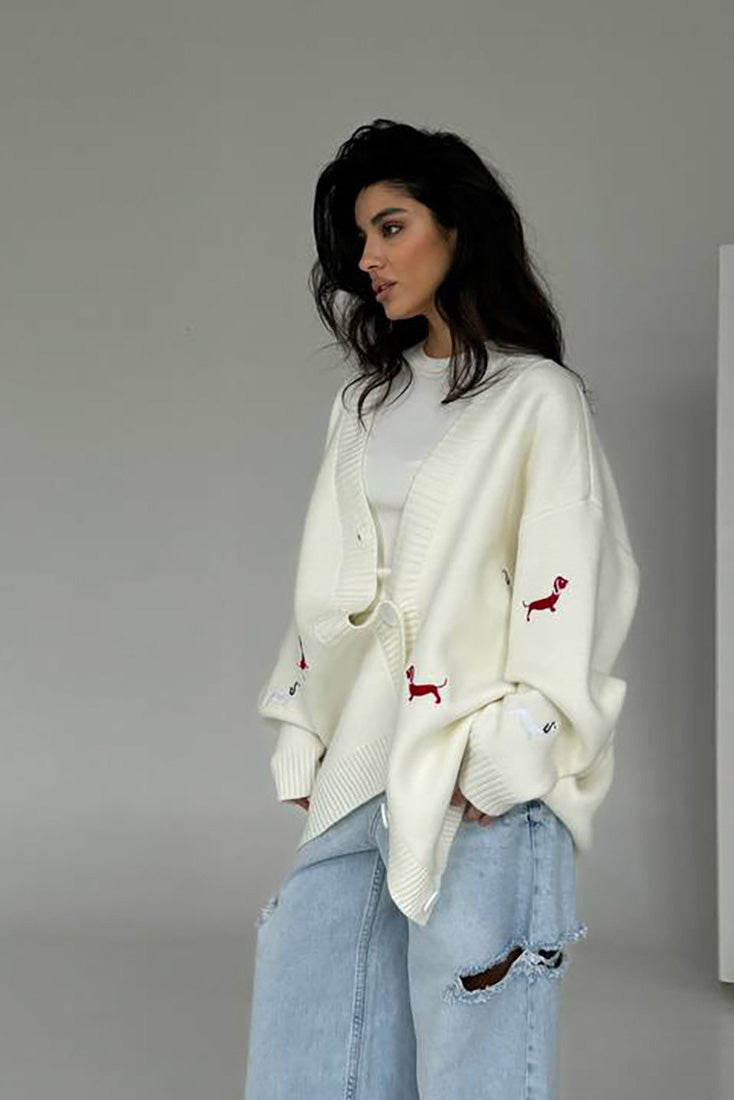 Robe longue évasée à bordures en dentelle brodée Joa