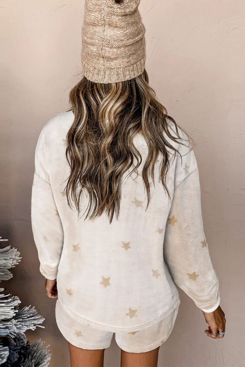 Módní ležérní plyšový kostým s pěticípou hvězdou