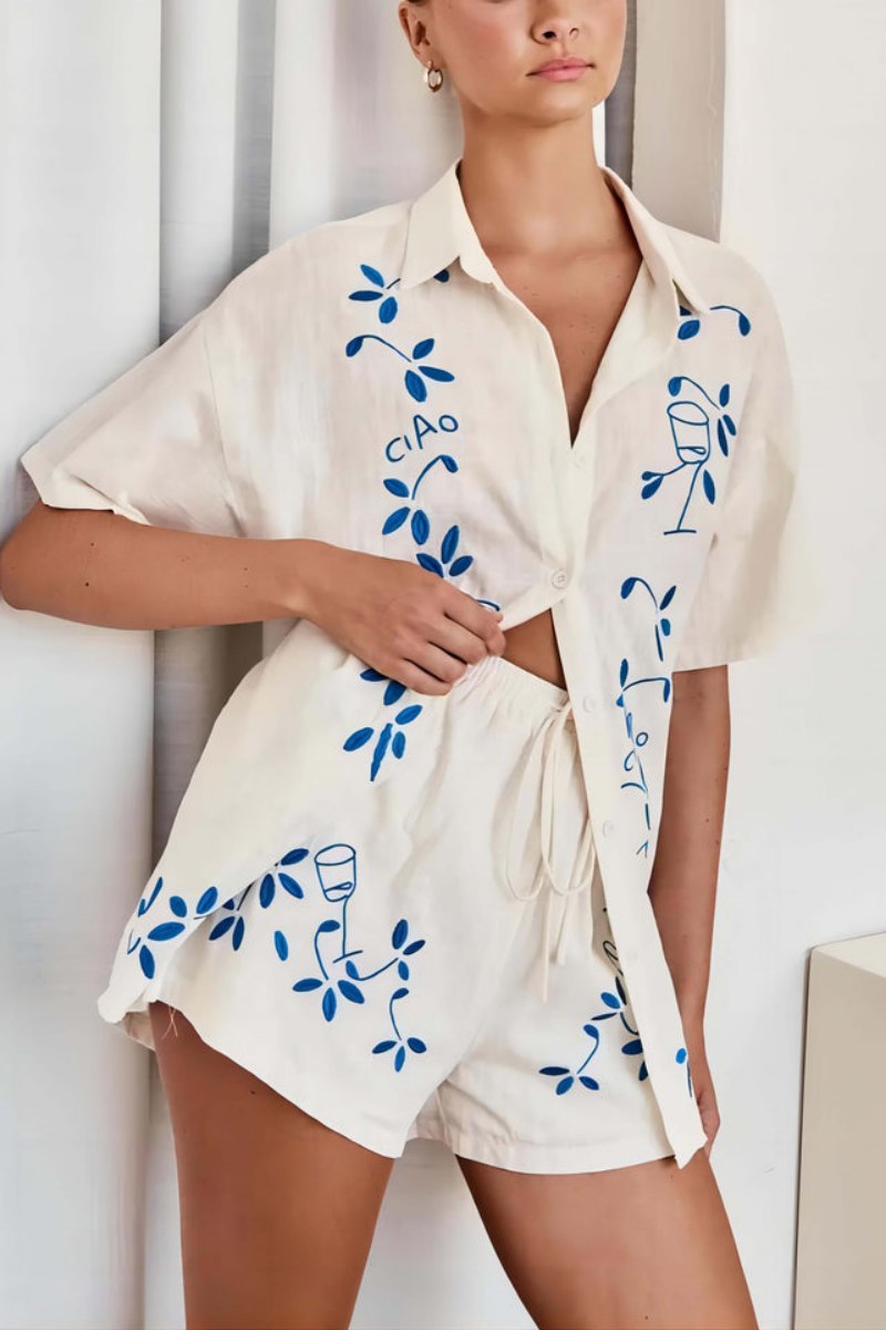 Loose Elasticated Shorts-Set