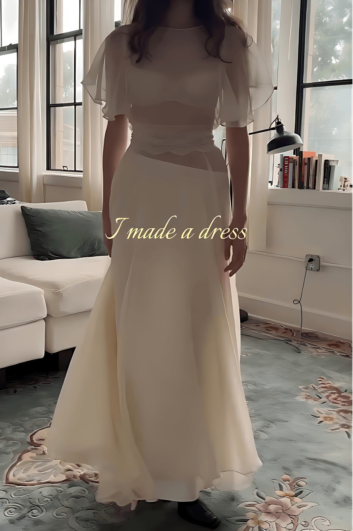 Ethereal Sheer Flutter Sleeve Maxi Dress