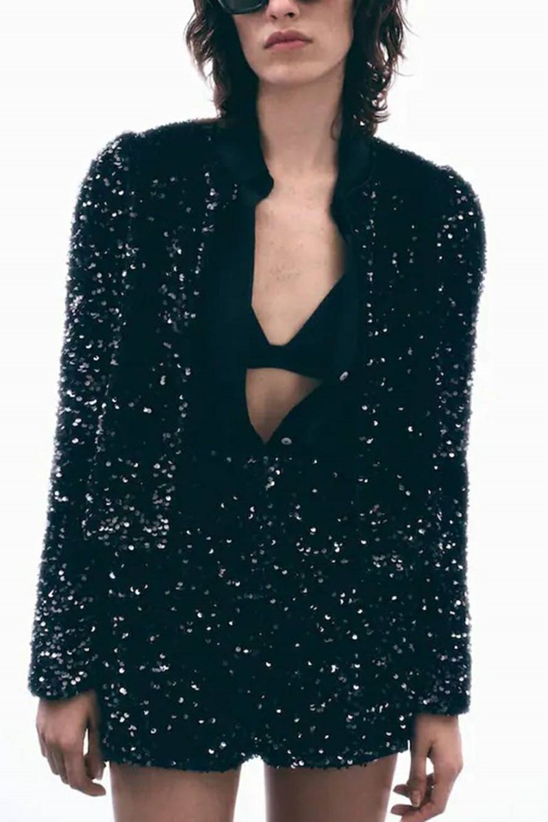Sequin Brodert Jacket & Shorts