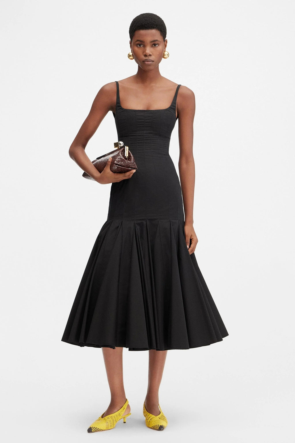 agave midi dress La Robe Agave Drop Waist Cotton Poplin Midi Dress (Women)