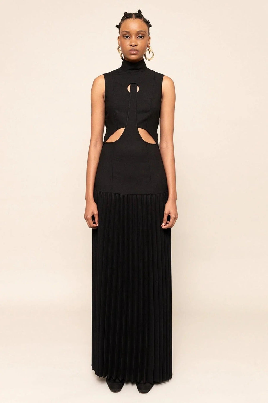 cut out pleated maxi dress Pleated Cutout Maxi Dress