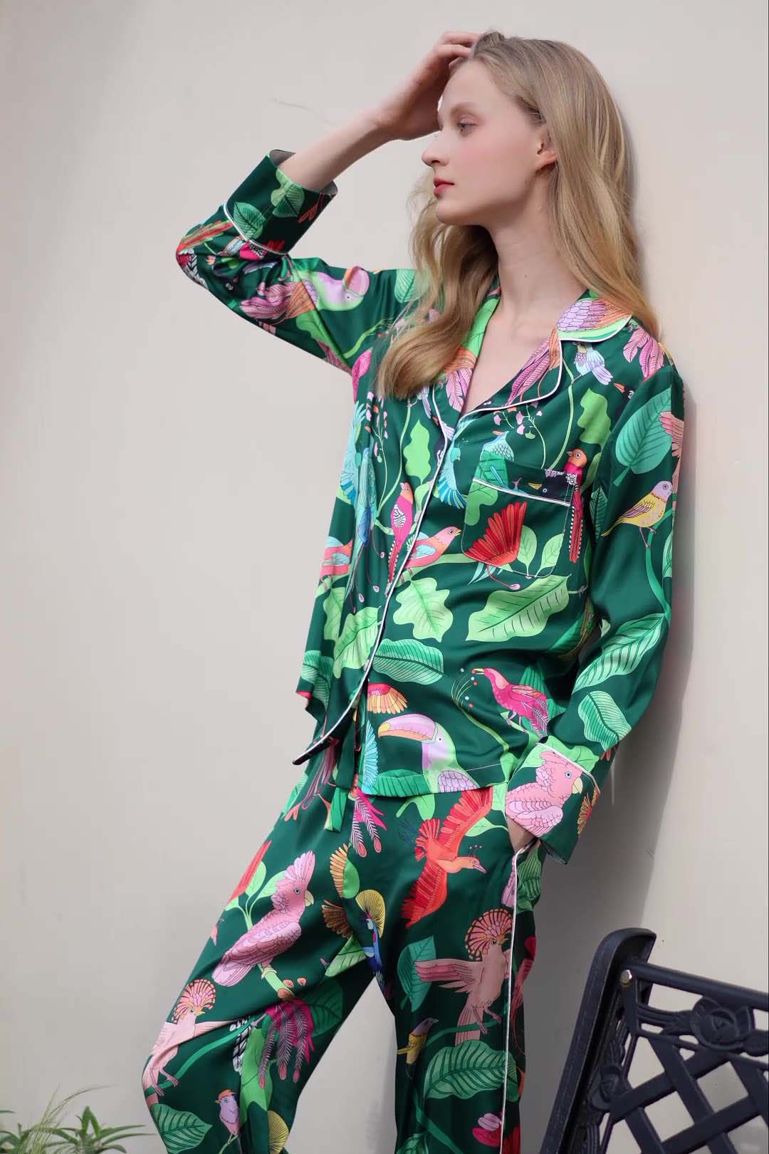 طقم ملابس مريحة بأكمام ثلجية بطبعة نمر وقرد