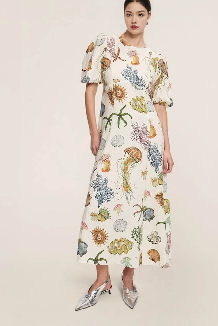 Fine Satin Blummendrock Batwing Sleeve Hosen Set - Orange