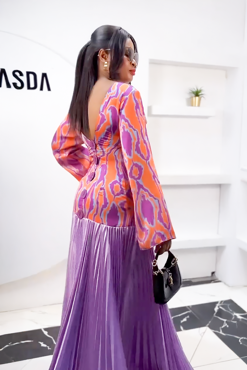 Ikat Sunset Pleated Maxi Dress