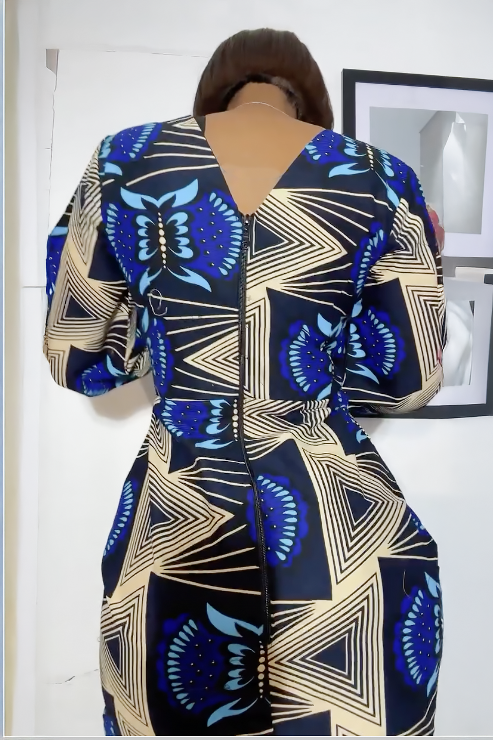 Indigo Butterfly Bell Mini Dress