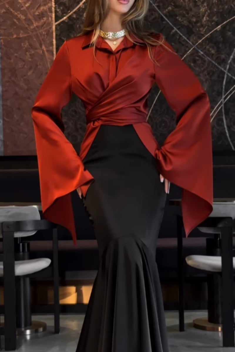 Elegant Fishtail Skirt Set