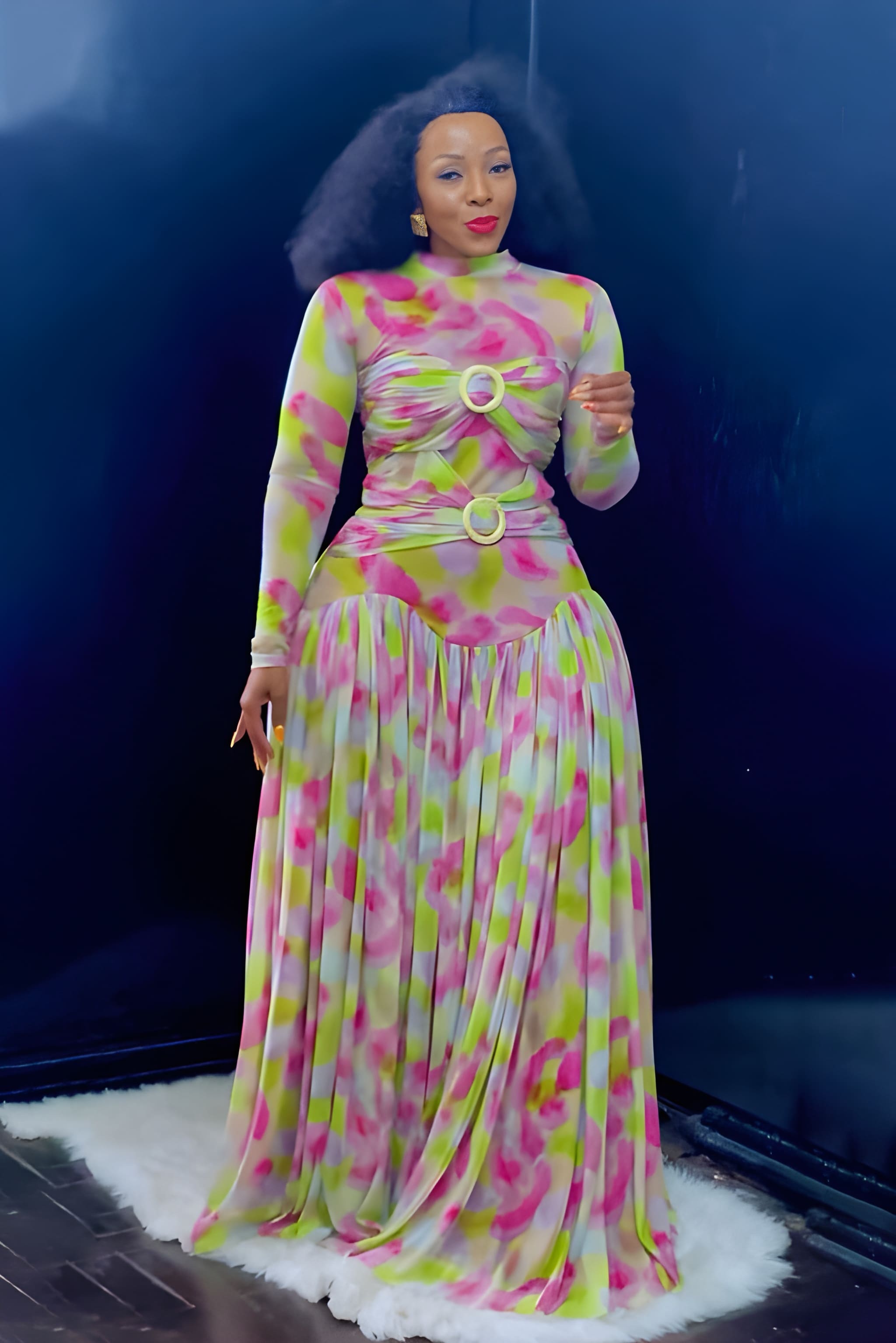 Μάξι Φόρεμα από Δίχτυ Pastel Mirage