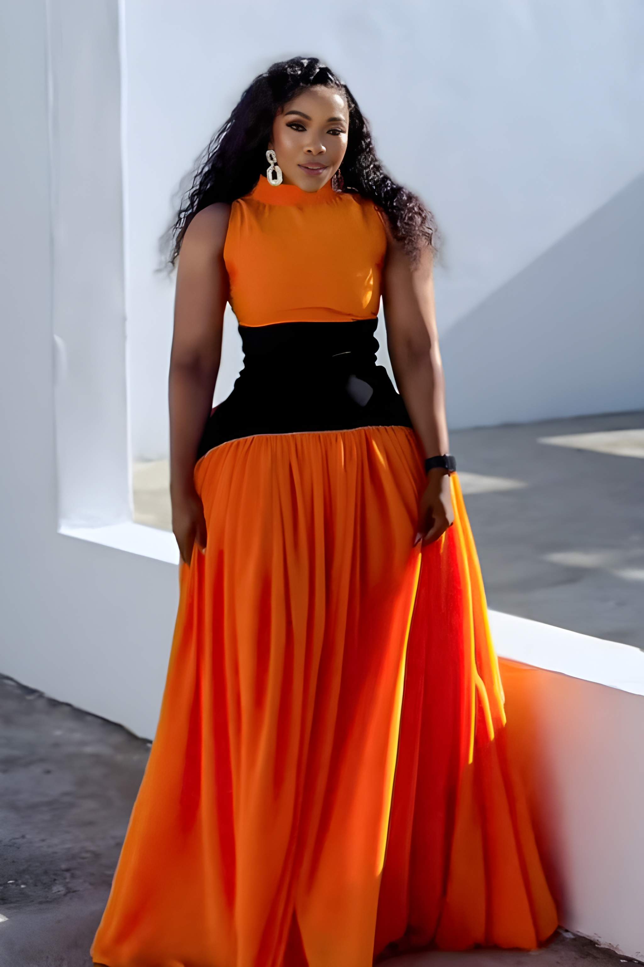 Günbatımı Alevi Maxi Elbise