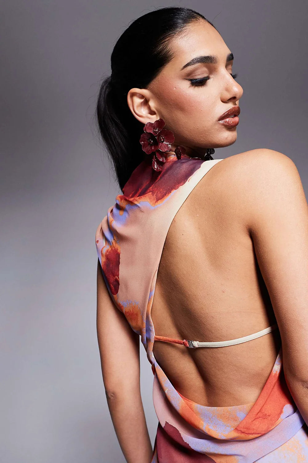 Gathered Waist Ruffle Maxi Dress