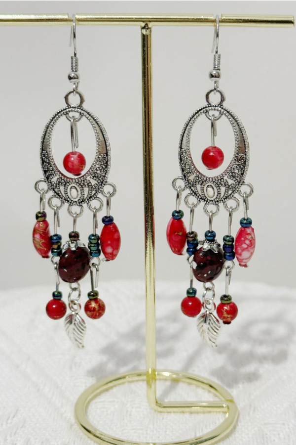 Boucles d'oreilles longues à franges turquoise en alliage pour femmes, boucles d'oreilles décoratives