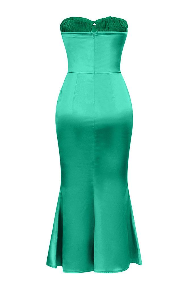 섹시 스트랩리스 허리 조임 드레스