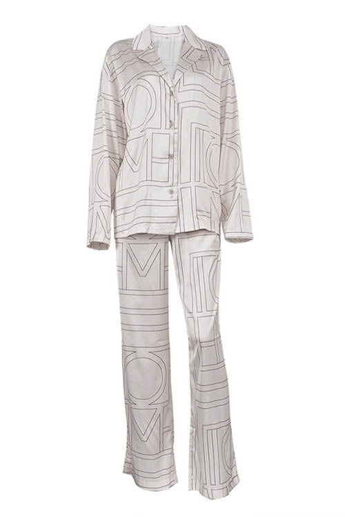 Lettered Satin Lounge Set