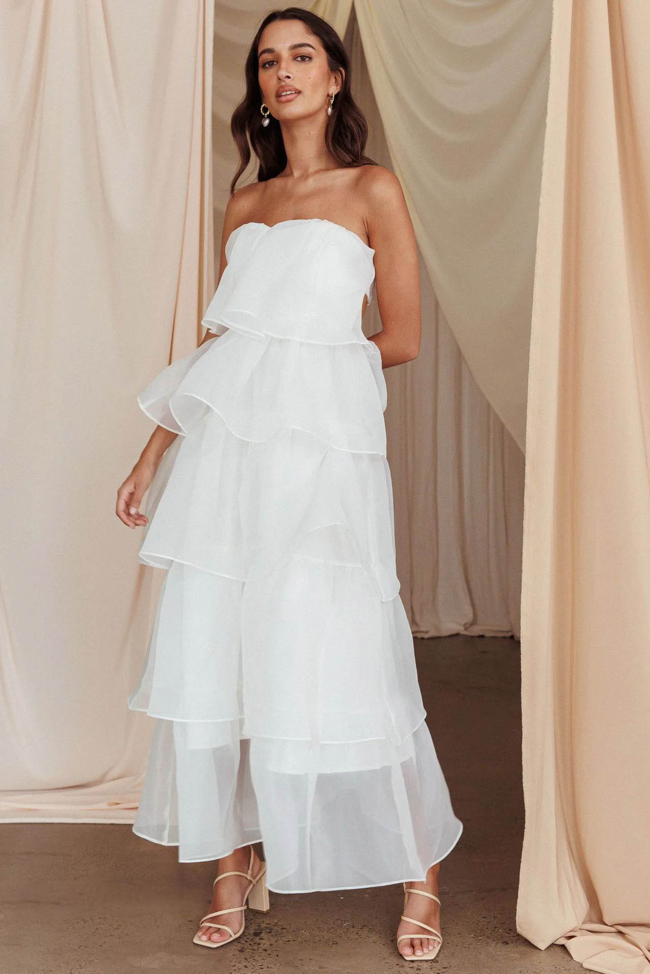 Sunlit Ruffle Cascade Dress