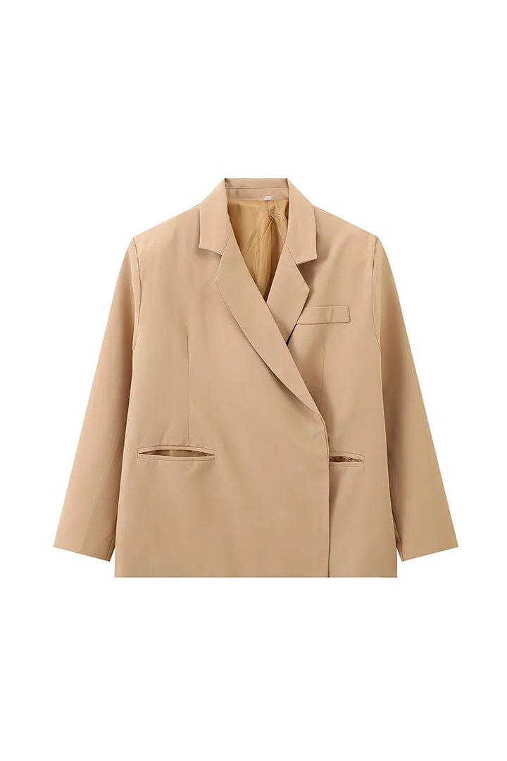 Oversized Side Slid Blazer Stål Blå
