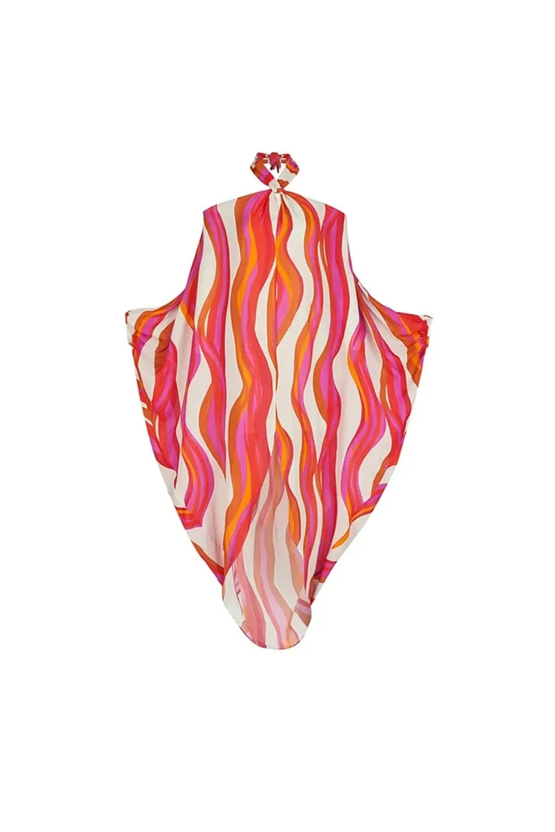 Halter Swimsuit and One Shoulder Bikini