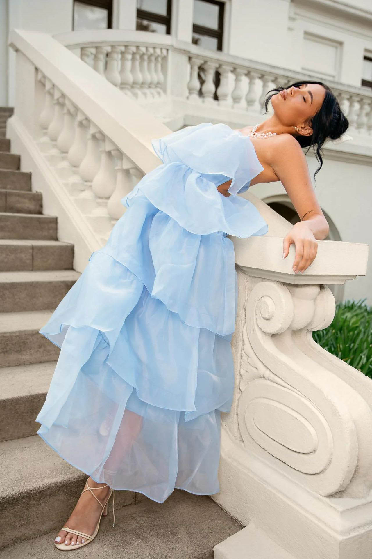 Sunlit Ruffle Cascade Dress