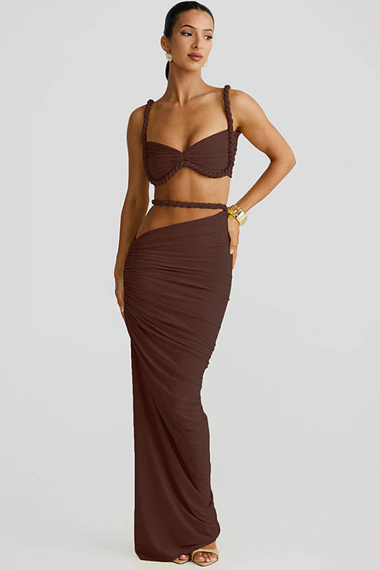 Sea Breeze Halter Bikini & Skirt Set