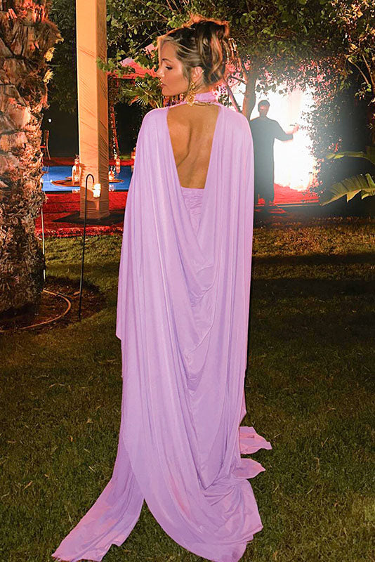 Conjunto de Vestido Maxi de Duas Peças com Capa Transparente