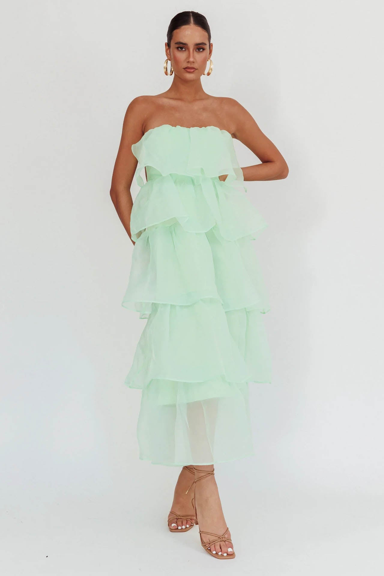 Sunlit Ruffle Cascade Dress