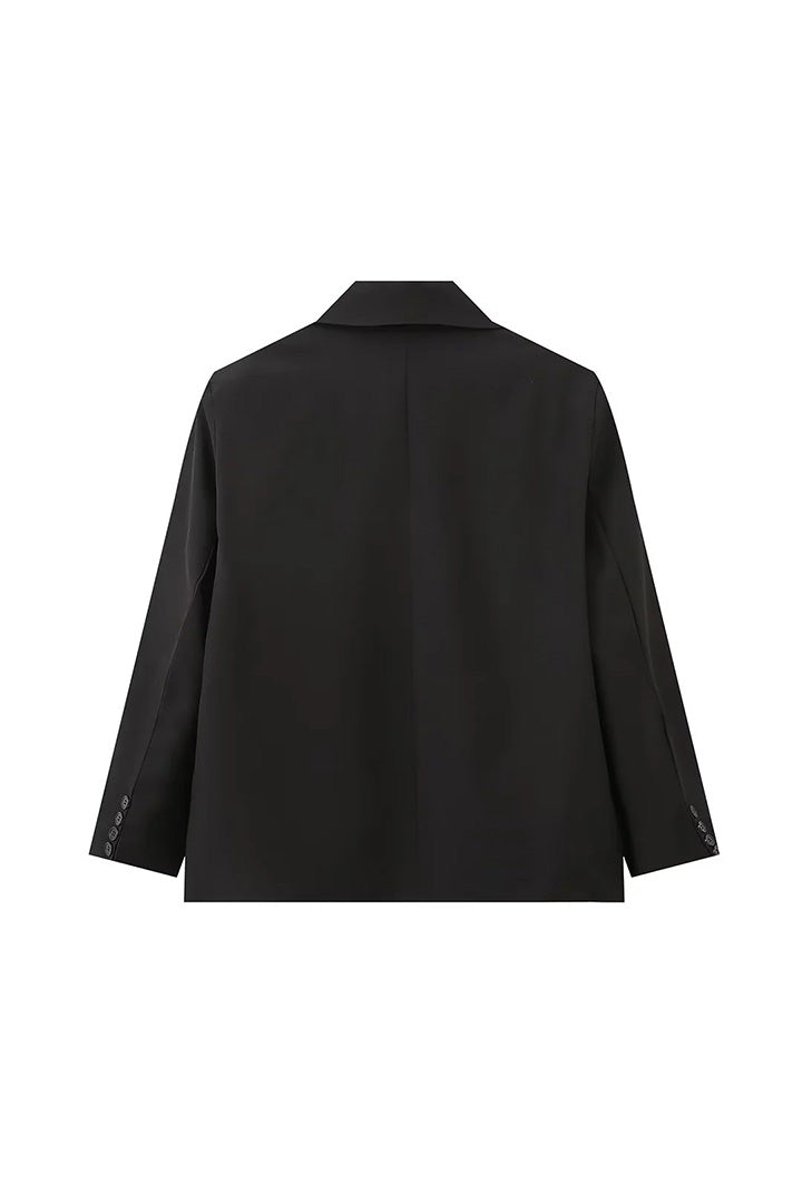 Oversized Side Slid Blazer Stål Blå