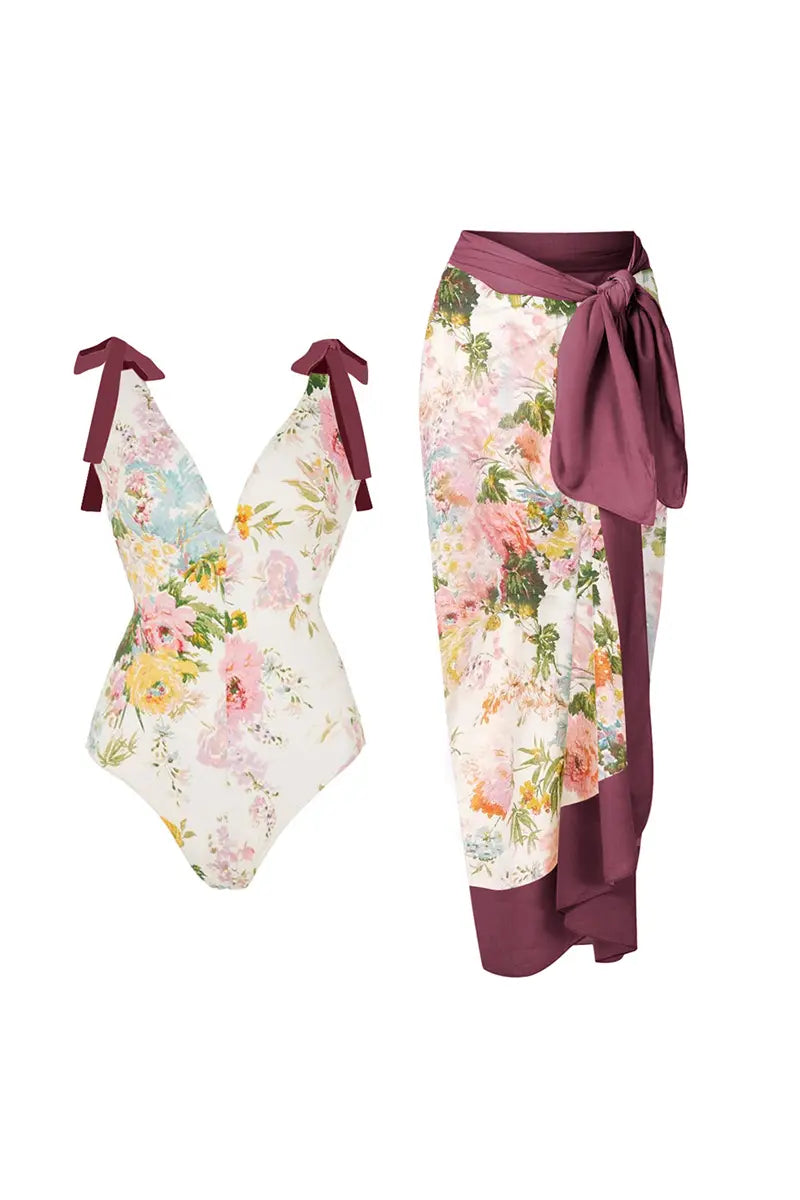 Appliqué Tie-Up Sexy Bikini Set