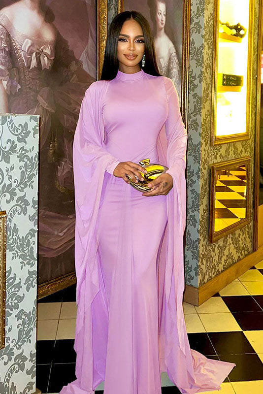 Conjunto de Vestido Maxi de Duas Peças com Capa Transparente